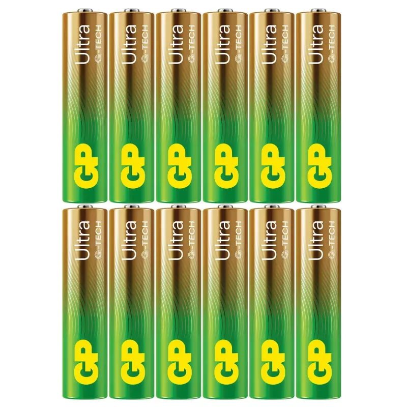 GP Ultra Alkaline GP24AU AAA/LR03 pilha descartável, 1,5 V, embalagem de 12
