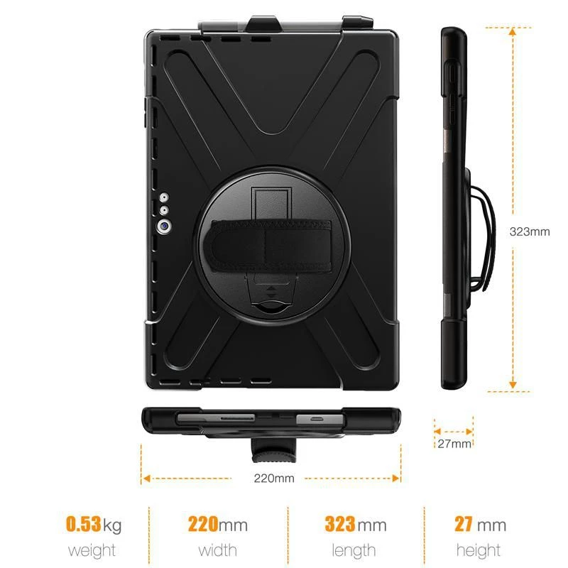 Capa eSTUFF AUSTIN Defender Case para Microsoft Surface Pro 7+/7/6/5/4 preto