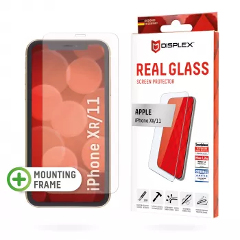 Película de proteção de ecrã Displex (10H) para Apple iPhone XR/11, moldura de montagem Eco, vidro temperado, película protetora anti-riscos, compatível com capa