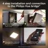 Luminária de parede exterior inteligente Philips Hue White Welcome Floodlight, 20,5 W LED, entrada 220–240 V, lâmpada 24 V, preta, 160×220×153 mm
