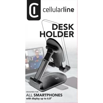 Suporte de secretária Cellularline - universal para smartphones e tablets suporte de mesa dobrável para smartphones e tablets
