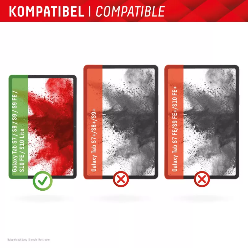 Displex Tablet Glass (9H) para Samsung Galaxy Tab S7/S8/S9/S9 FE/S10 FE/S10 Lite, moldura de montagem Eco, inquebrável