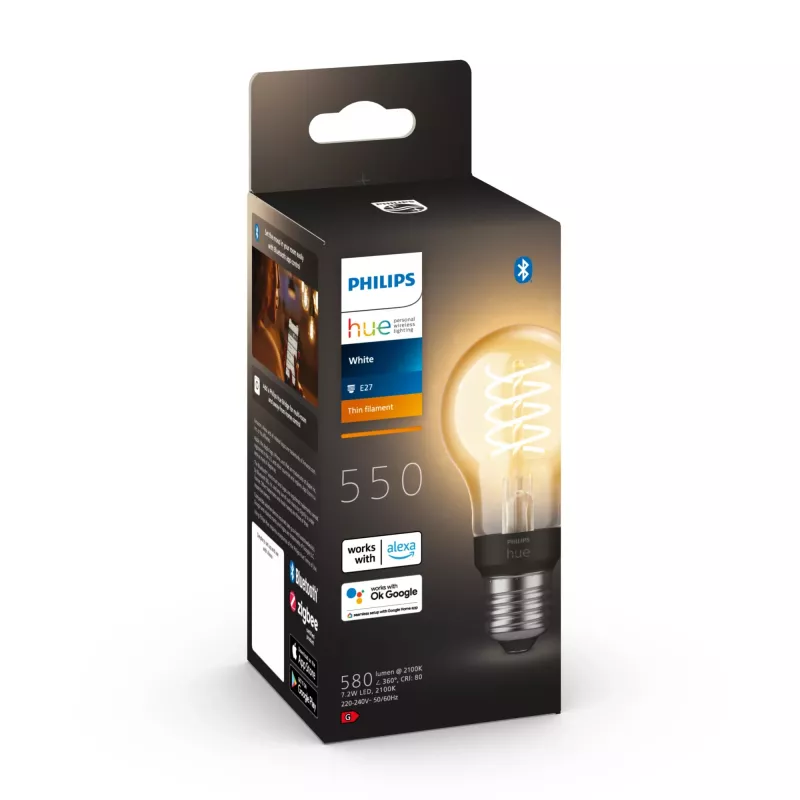 Philips Hue A60 – lâmpada inteligente, lâmpada inteligente, Bluetooth/Zigbee, branco, LED, E27, A60