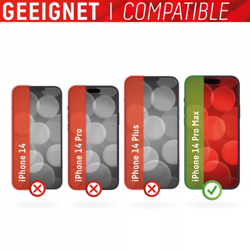 Displex Smart Glass (9H) para Apple iPhone 14 Pro Max, autocolante de montagem, inquebrável, ultrafino, invisível