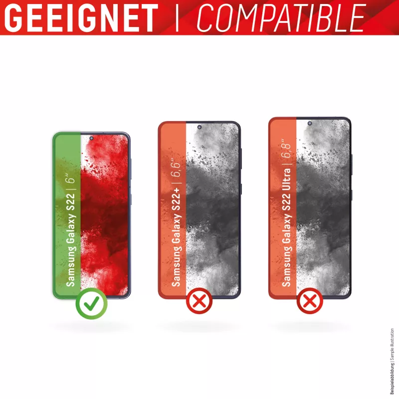 Displex Smart Glass (9H) para Samsung Galaxy S22, autocolante de montagem, inquebrável, ultrafino, invisível