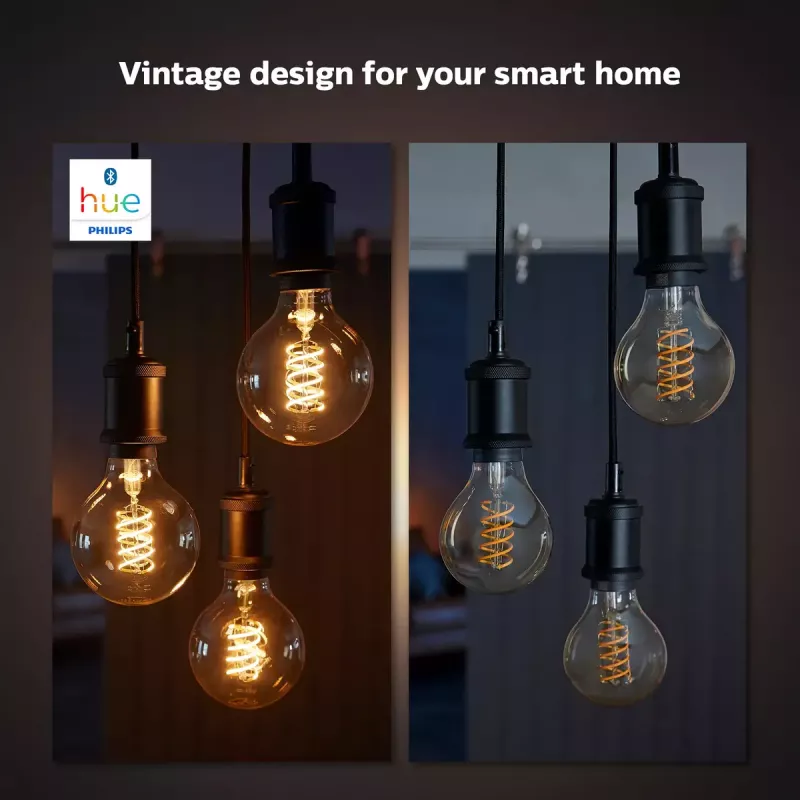 Lâmpada inteligente Philips ST64 Edison E27 Bluetooth/Zigbee, 7 W, transparente, 60×135 mm