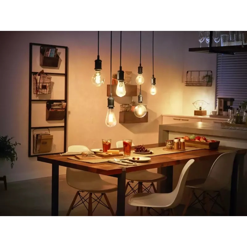 Lâmpada inteligente Philips ST64 Edison E27 Bluetooth/Zigbee, 7 W, transparente, 60×135 mm