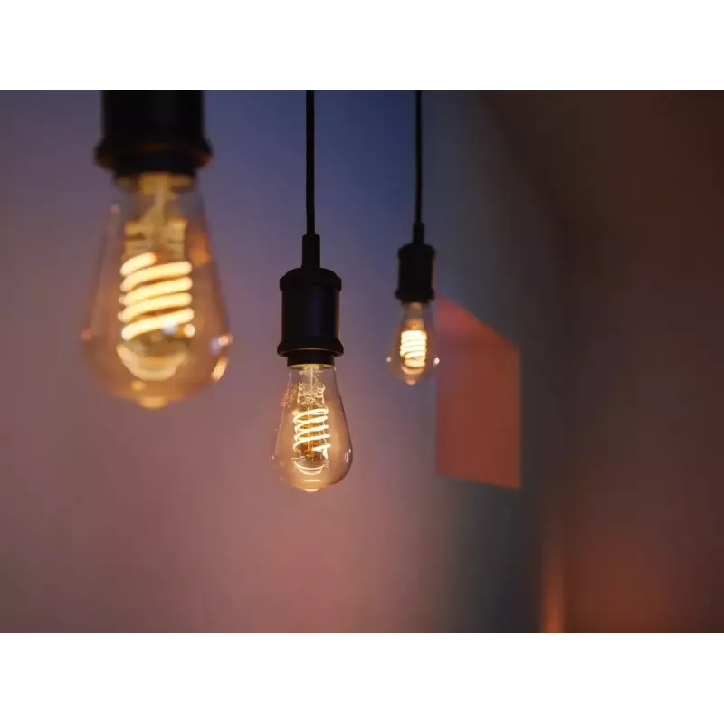 Lâmpada inteligente Philips ST64 Edison E27 Bluetooth/Zigbee, 7 W, transparente, 60×135 mm