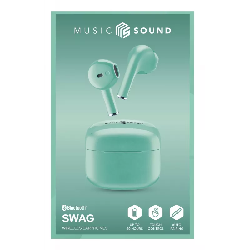 Music Sound Swag SWAG são os auriculares Bluetooth em forma de cápsula, disponíveis em muitas cores brilhantes e supertendência.