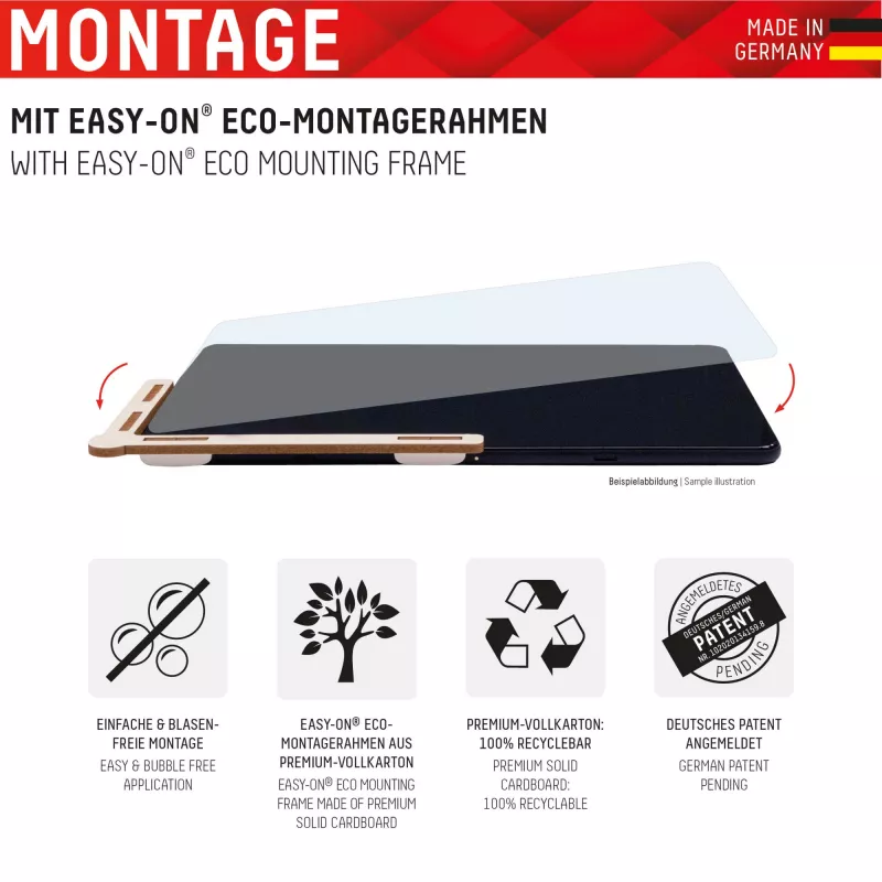 Displex Tablet Glass (9H) para Apple iPad 10,9 polegadas (10.ª ger., 2022)/11 polegadas (2025), moldura de montagem Eco, inquebrável