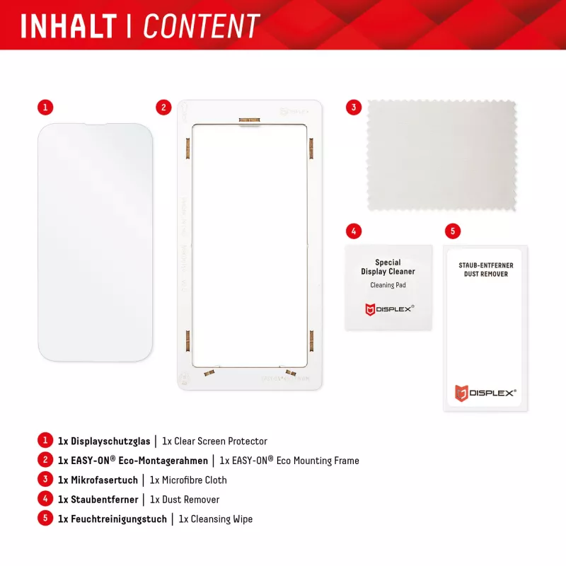 Vidro de proteção de ecrã Displex (10H) para Samsung Galaxy A54 5G, moldura de montagem Eco, resistente a riscos