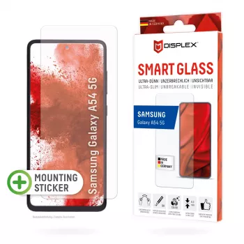 Displex Smart Glass (9H) para Samsung Galaxy A54 5G, autocolante de montagem, inquebrável