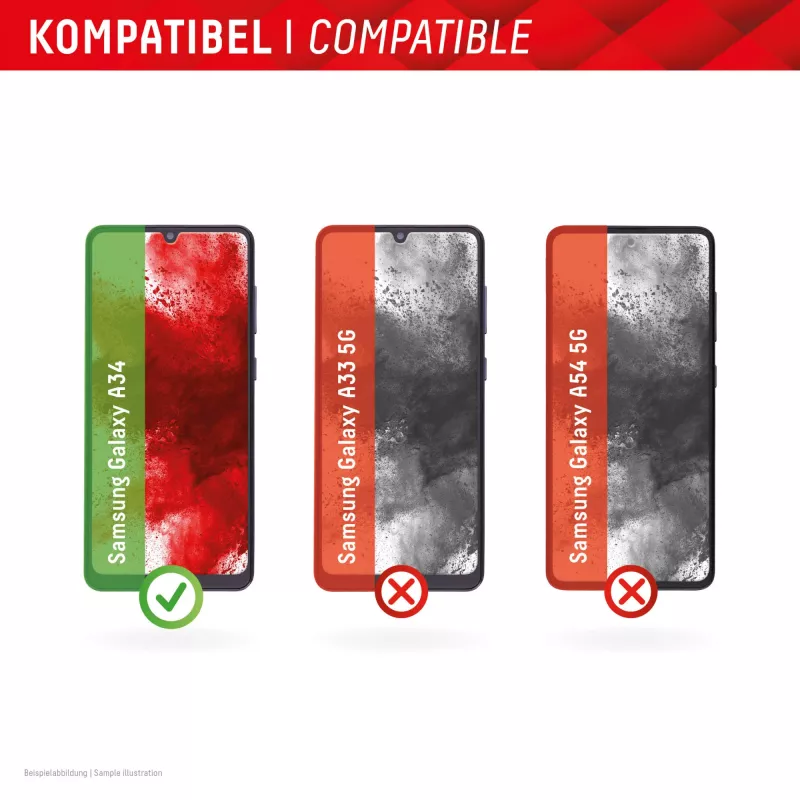 Película de proteção de ecrã Displex (10H) para Samsung Galaxy A34, moldura de montagem Eco, resistente a riscos