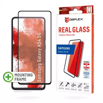 Película protetora de ecrã Displex Full Cover (10H) para Samsung Galaxy A54 5G, moldura de montagem Eco, Full Cover