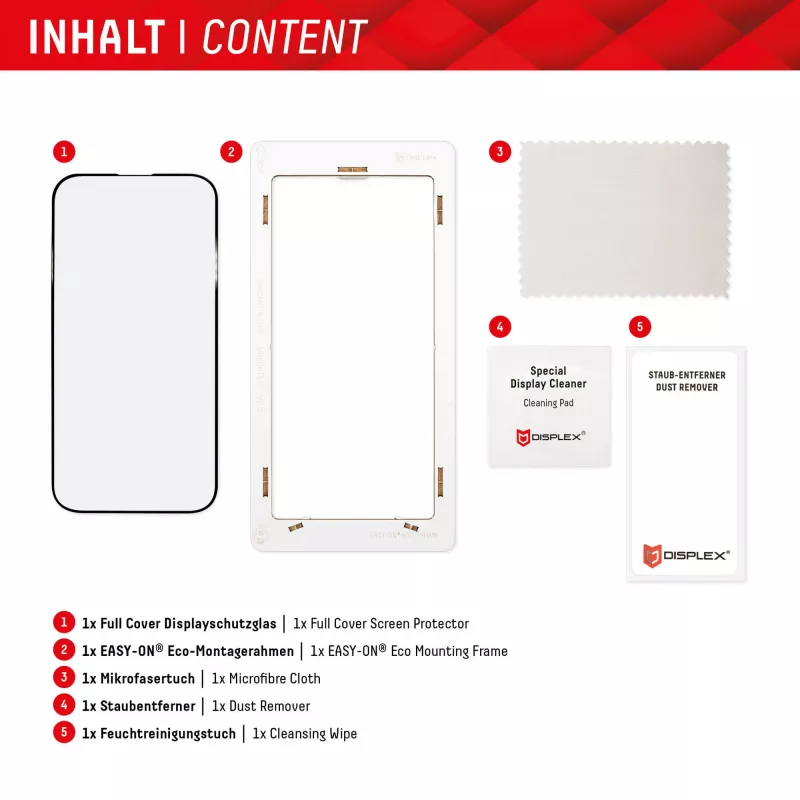 Película protetora de ecrã Displex Full Cover (10H) para Samsung Galaxy A54 5G, moldura de montagem Eco, Full Cover