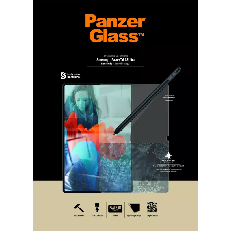 Película de proteção de ecrã PanzerGlass® Samsung Galaxy Tab S8 Ultra | S9 Ultra | Ultra-Wide Fit