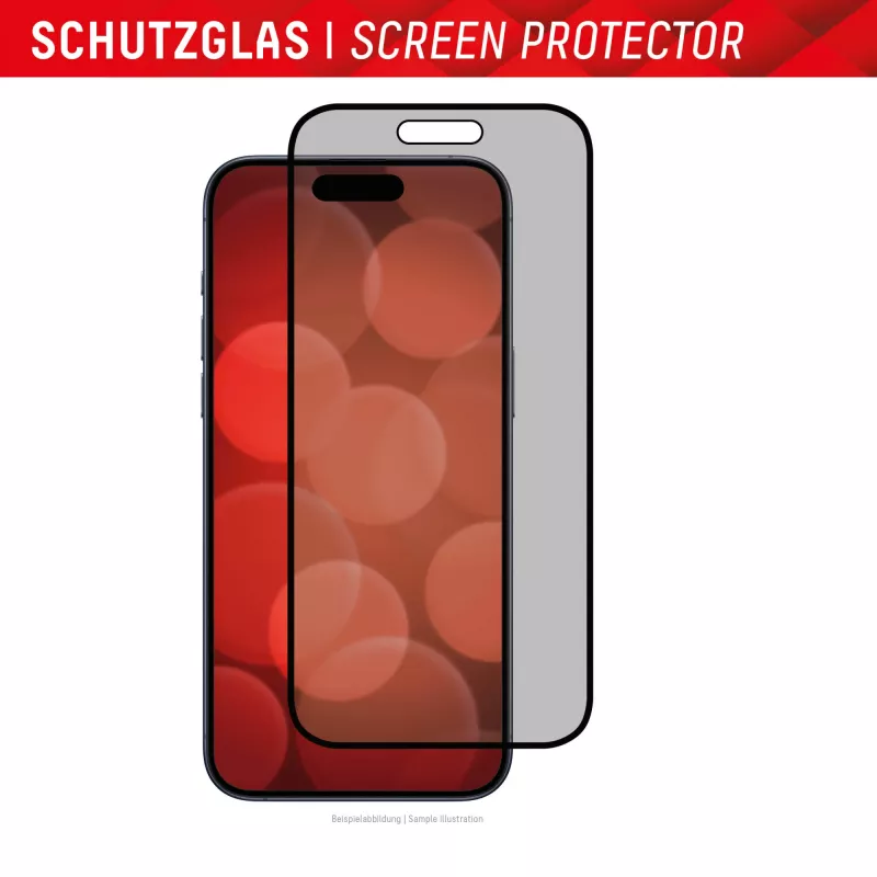 Película de privacidade Displex (10H) para Apple iPhone 15/15 Pro, moldura de aplicação Eco, filtro de privacidade