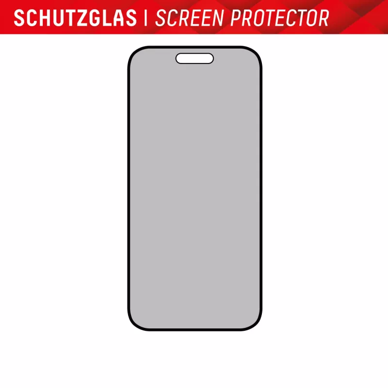 Película de privacidade Displex (10H) para Apple iPhone 15/15 Pro, moldura de aplicação Eco, filtro de privacidade