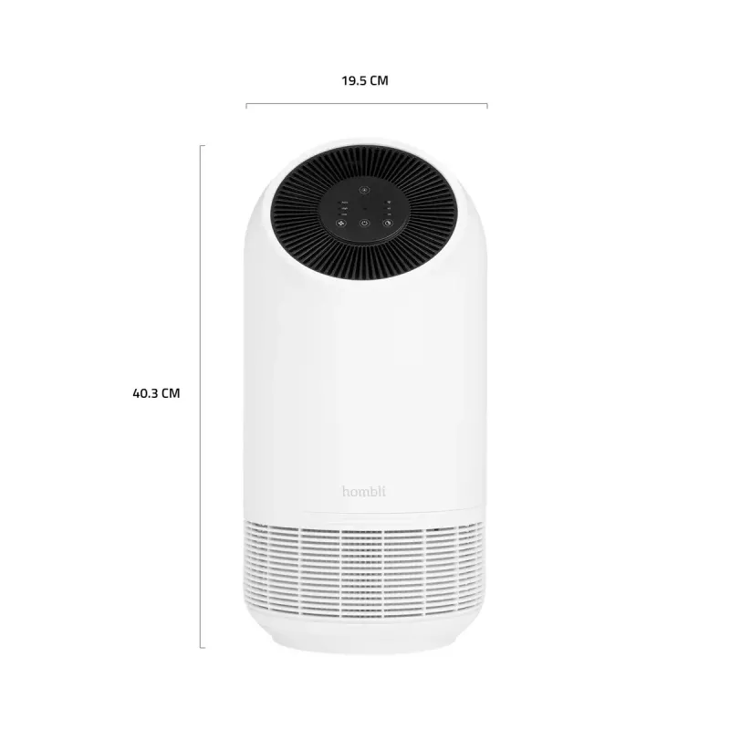 Purificador de ar Hombli Smart Air Purifier da Avanca International BV, nível de ruído 30 dB, disponível em branco e preto