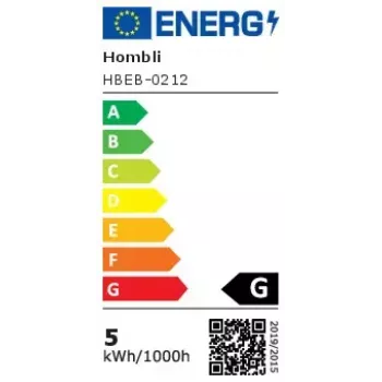 Lâmpada inteligente Hombli HBEB-0212 Wi‑Fi 5,5 W, dourado, classe de eficiência energética A–G, Ø61×142 mm