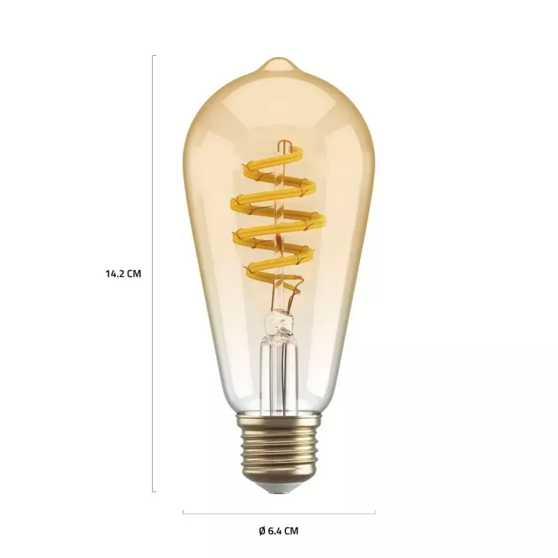 Lâmpada inteligente Hombli HBEB-0212 Wi‑Fi 5,5 W, dourado, classe de eficiência energética A–G, Ø61×142 mm