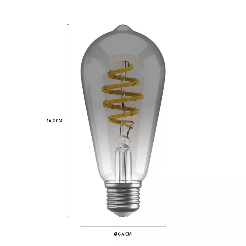 Lâmpada inteligente Avanca International BV Hombli HBEB-0211, Wi‑Fi, 5,5 W, cinzento, A19 (6,1×14,2 cm)