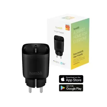 Tomada inteligente Avanca International BV Hombli Smart Socket EU preta – Wi‑Fi, 220–250 V, 3,68 kW, interior, plástico