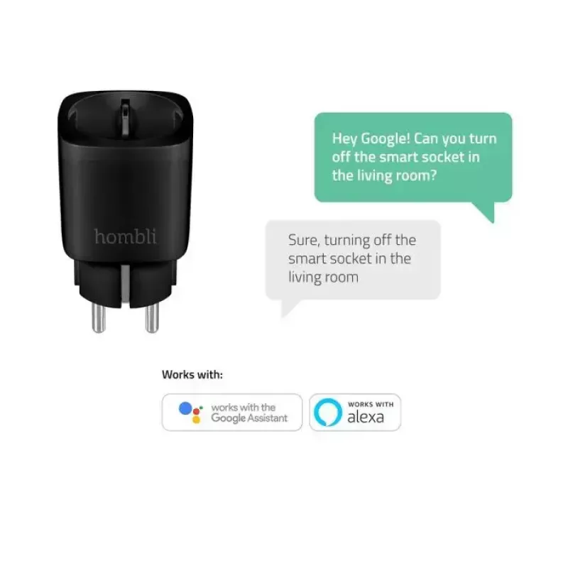 Hombli HBSS-0100 tomada inteligente, EU, preta
