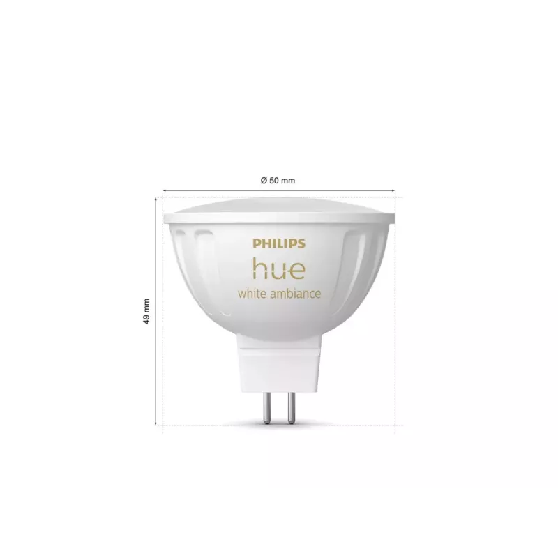 Philips Hue White Ambience MR16 projetor inteligente, GU53, 5,1 W, Bluetooth/Zigbee