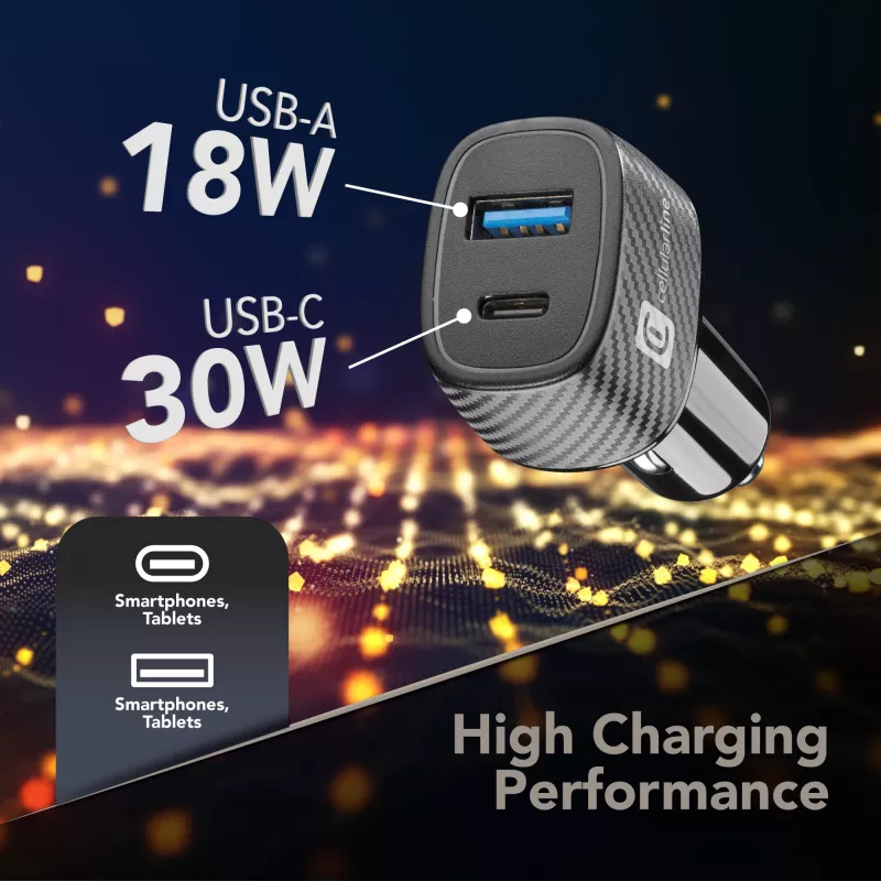 Carregador de automóvel Cellularline Multipower Ultra carregador rápido universal