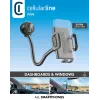 Suporte passivo universal com ventosa Sourcing Cellularline Hug Flexi XL para telemóveis, preto/cinzento