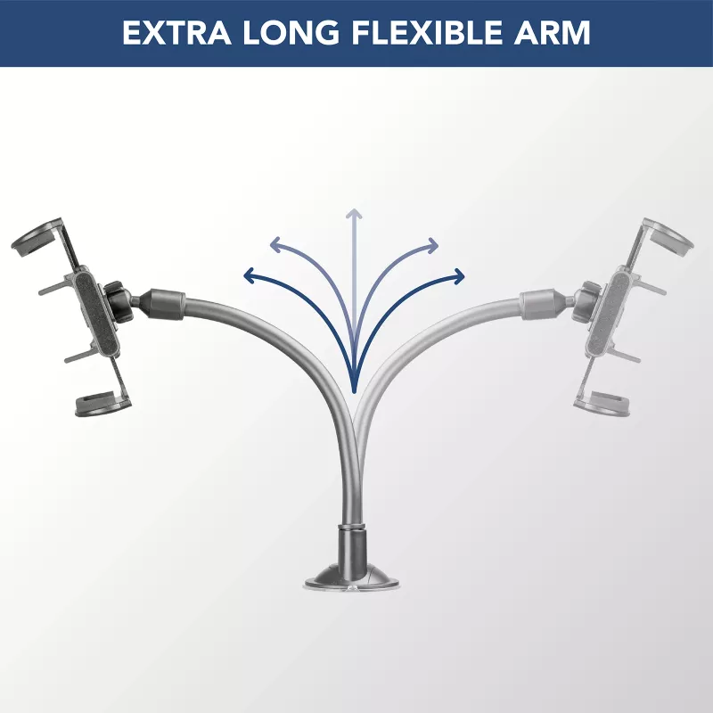 Suporte passivo universal com ventosa Sourcing Cellularline Hug Flexi XL para telemóveis, preto/cinzento