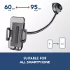 Suporte passivo universal com ventosa Sourcing Cellularline Hug Flexi XL para telemóveis, preto/cinzento