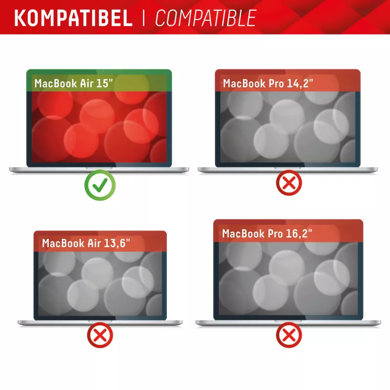 Displex PRIVACY SAFE filtro de privacidade magnético de 2 vias para MacBook Air 15 polegadas mate 5H