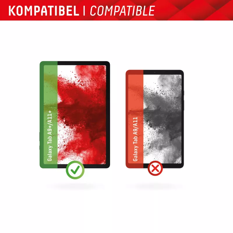 Vidro para tablet Displex (9H) para Samsung Galaxy Tab A11+/A9+, moldura de aplicação Eco, inquebrável