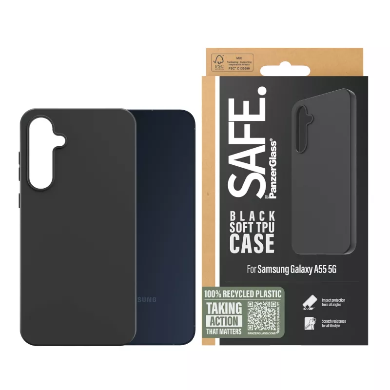 PanzerGlass SAFE. by ® capa TPU Samsung Galaxy A55 5G | preta
