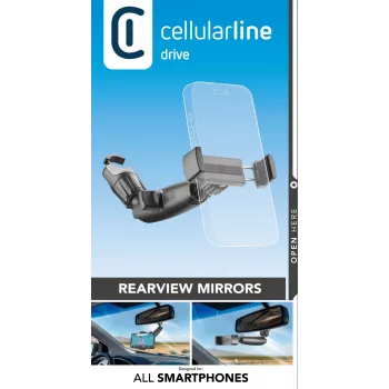 Suporte de automóvel Cellularline Spin Mirror preto suporte passivo
