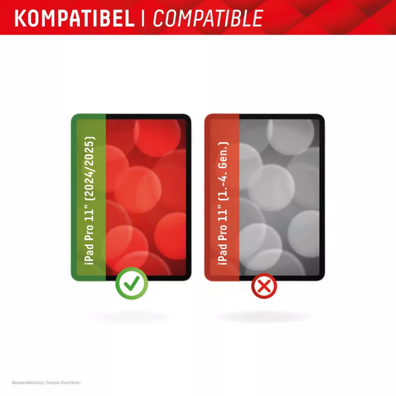 Vidro para tablet Displex (9H) para Apple iPad Pro 11'' (2025/2024), moldura de montagem Eco, inquebrável, ultrafino, invisível