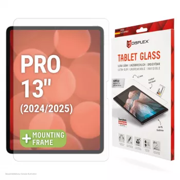 Vidro para tablet DISPLEX (9H) para Apple iPad Pro 13'' (2025/2024), moldura de montagem Eco, inquebrável, ultrafino, invisível