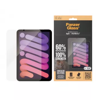 Proteção de ecrã PanzerGlass® para iPad Mini 8.3'' (2021, 2024) | Ultra-Wide Fit