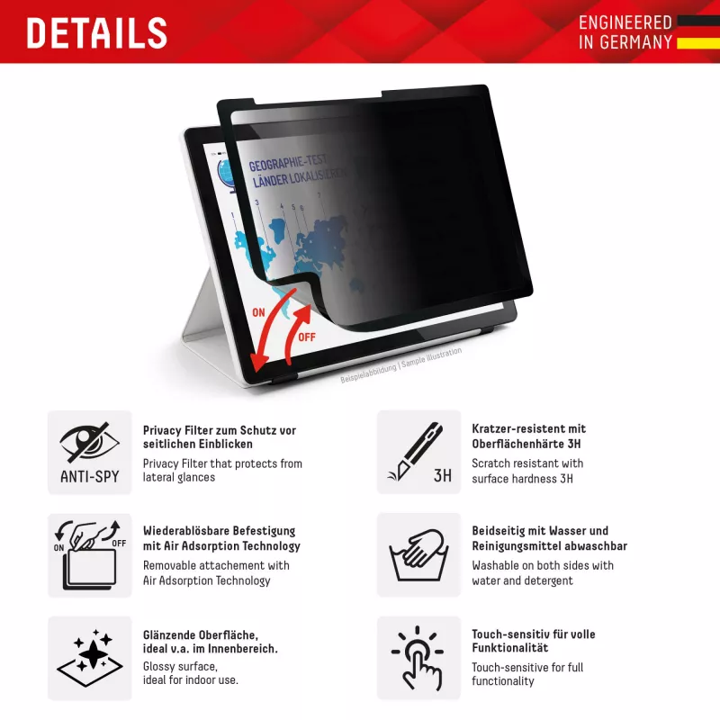 Displex TABLET PRIVACY SAFE filtro de privacidade bidirecional removível para iPad Pro 11'' (2025/2024)