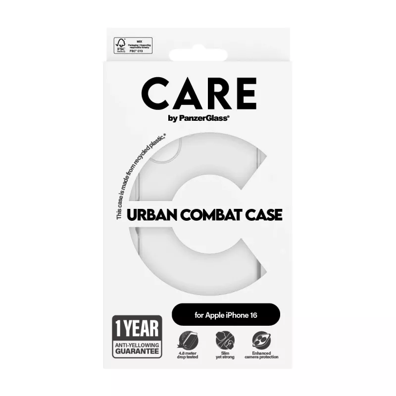 Capa PanzerGlass CARE by Flagship Capa Transparente Urban Combat iPhone '24 6.1 polegadas