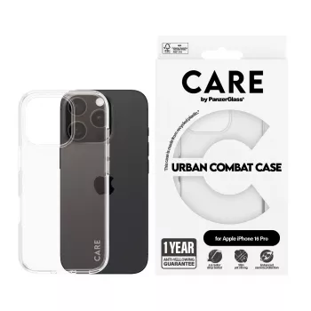 Capa PanzerGlass CARE by Flagship Capa Transparente Urban Combat iPhone '24 6.3 polegadas Pro