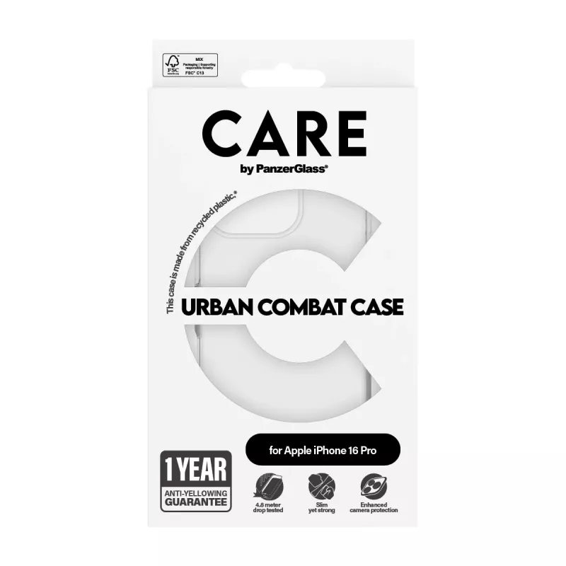 Capa PanzerGlass CARE by Flagship Capa Transparente Urban Combat iPhone '24 6.3 polegadas Pro
