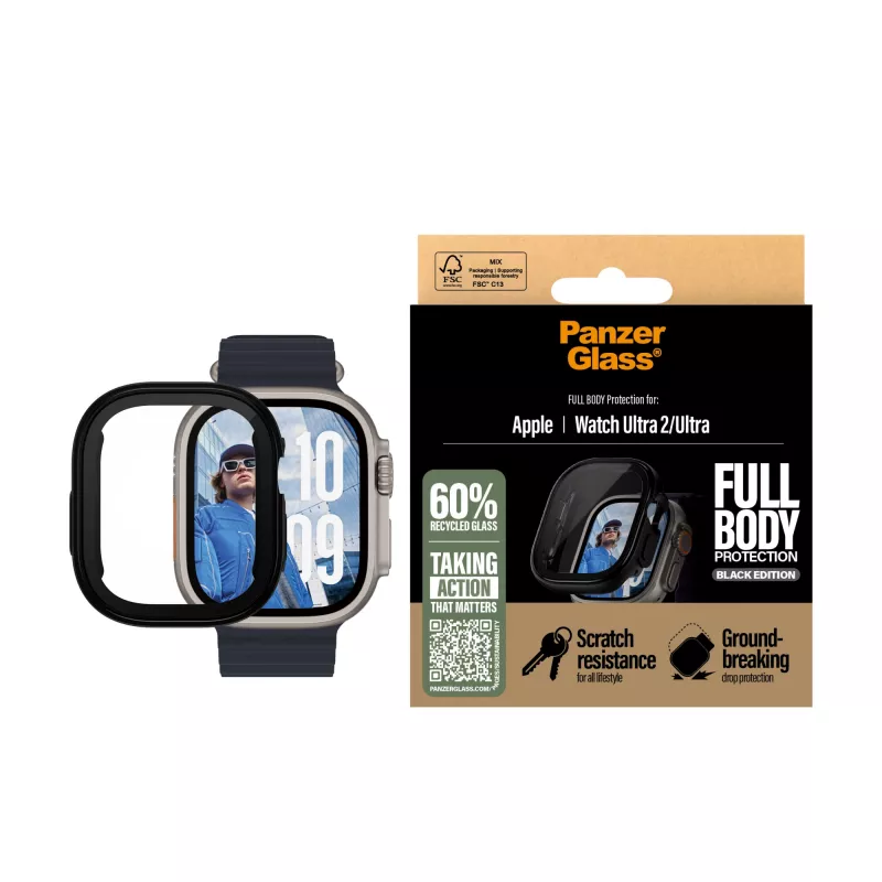 Capa PanzerGlass ® Case Full Body preto Apple Watch Ultra 3 | Ultra 2 | Ultra | 49mm