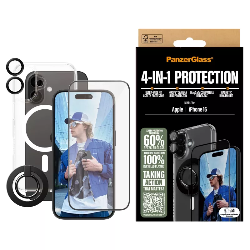 PanzerGlass 4-in-1 conjunto de proteção iPhone '24 6.1