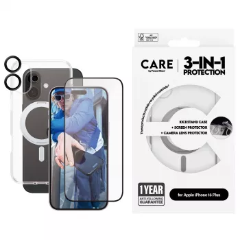 PanzerGlass CARE by ® Feature 3-in-1 conjunto cerâmico iPhone 16 Plus