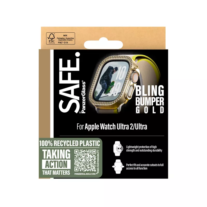PanzerGlass SAFE. by ® Bling Bumper dourado Apple Watch Ultra 3 | Ultra 2 | Ultra | 49mm