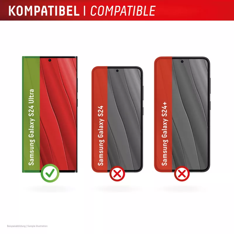 Película de proteção de ecrã Displex Premium Anti-Reflex (cobertura total antirreflexo, 10H) para Samsung Galaxy S24 Ultra, moldura de montagem Eco, cobertura total