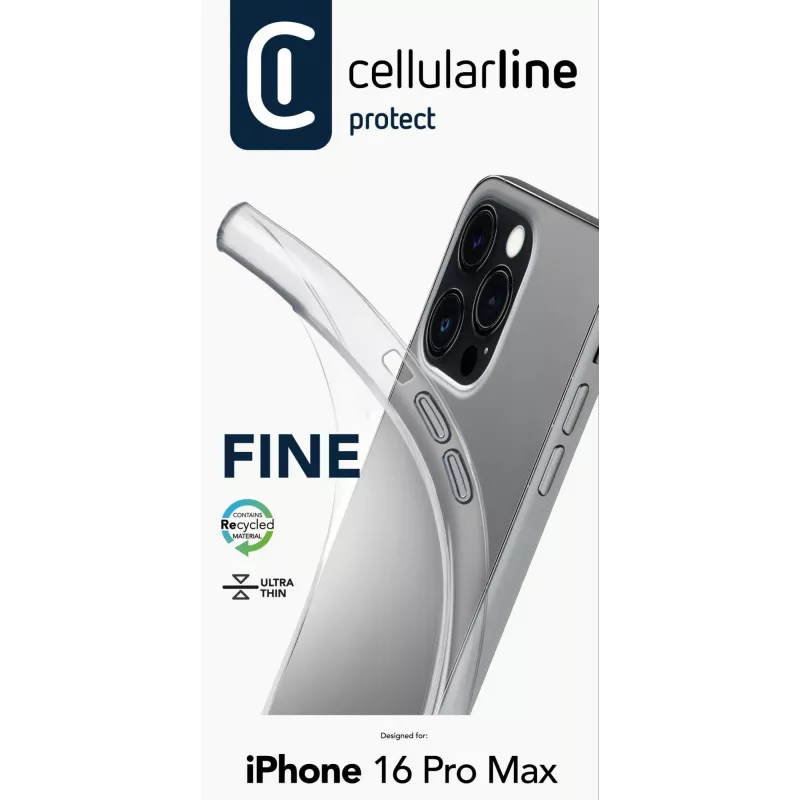 Capa Cellularline FINECIPH16PRMT para iPhone 16 Pro Max transparente